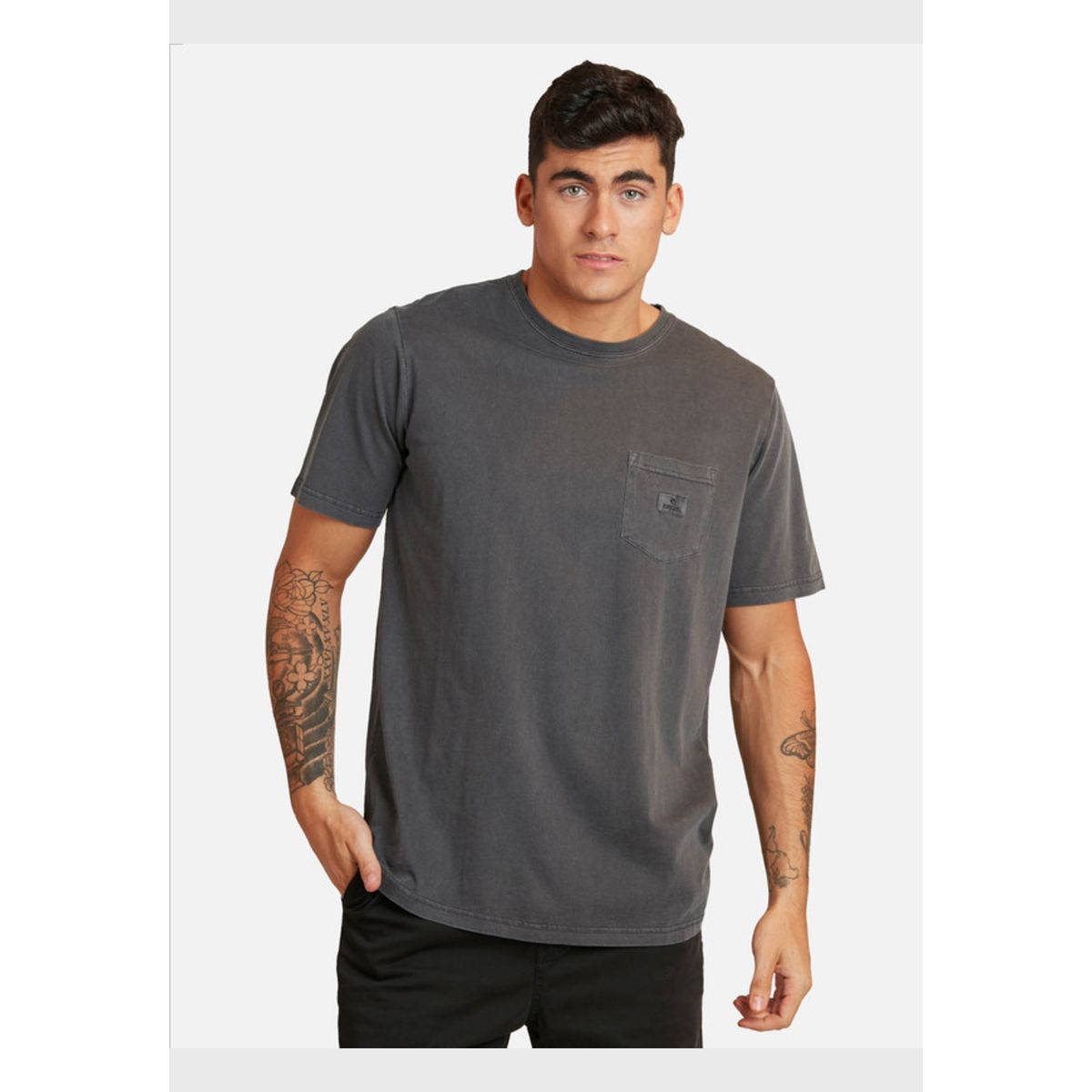 RIP CURL - Polera MC Intermedia Gris Oscuro Hombre Ripcurl