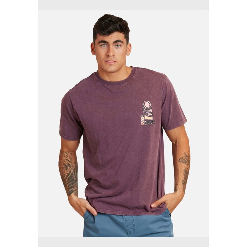 RIP CURL - Polera MC Intermedia Burdeo Hombre Ripcurl