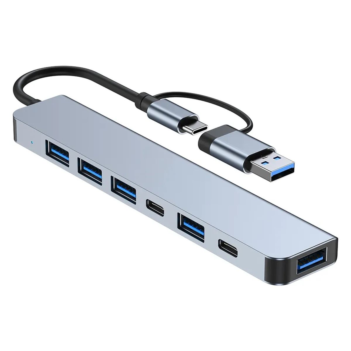 GENERICO - Hub Adaptador Usb Tipo C 7 En 1 Para Macbook iPad Notebook