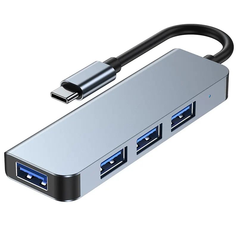 GENERICO - Adaptador Extensor Hub Usb 3.0 Tipo C 4 En 1 Para Macbook