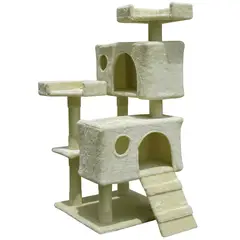 OLINA - Rascador Para Gatos Dos Casitas Beige Milo