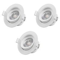 PACK X3 Foco Led Embutido Redondo Aro Móvil 7w 220v Luz Fria