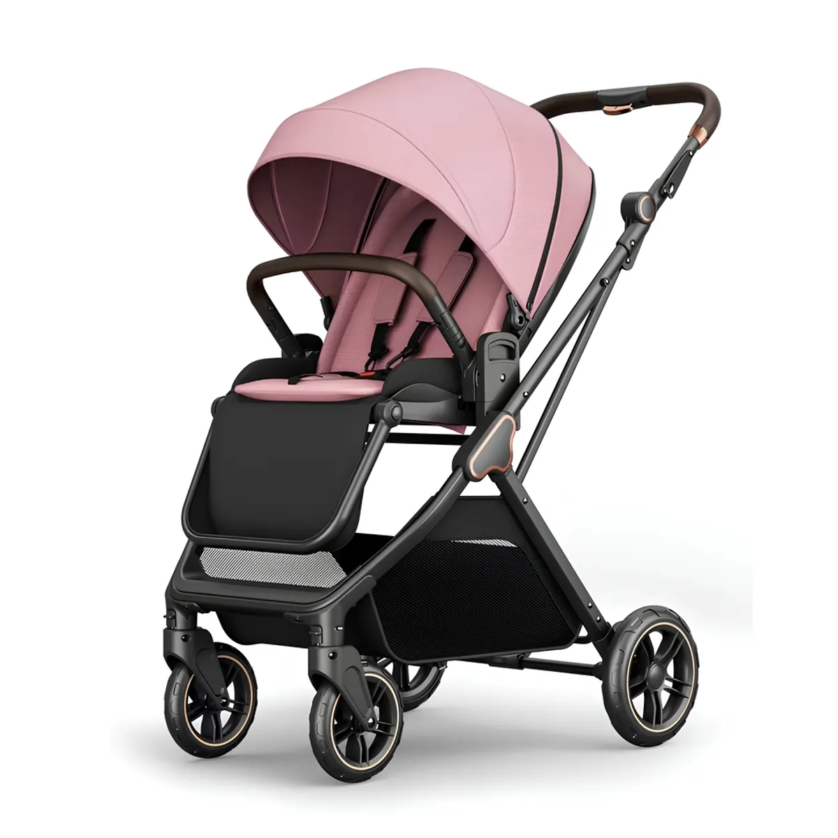 LUBABYCAS - Coche De Paseo Modo Apego Y Panorámico Lubabycas Rosado