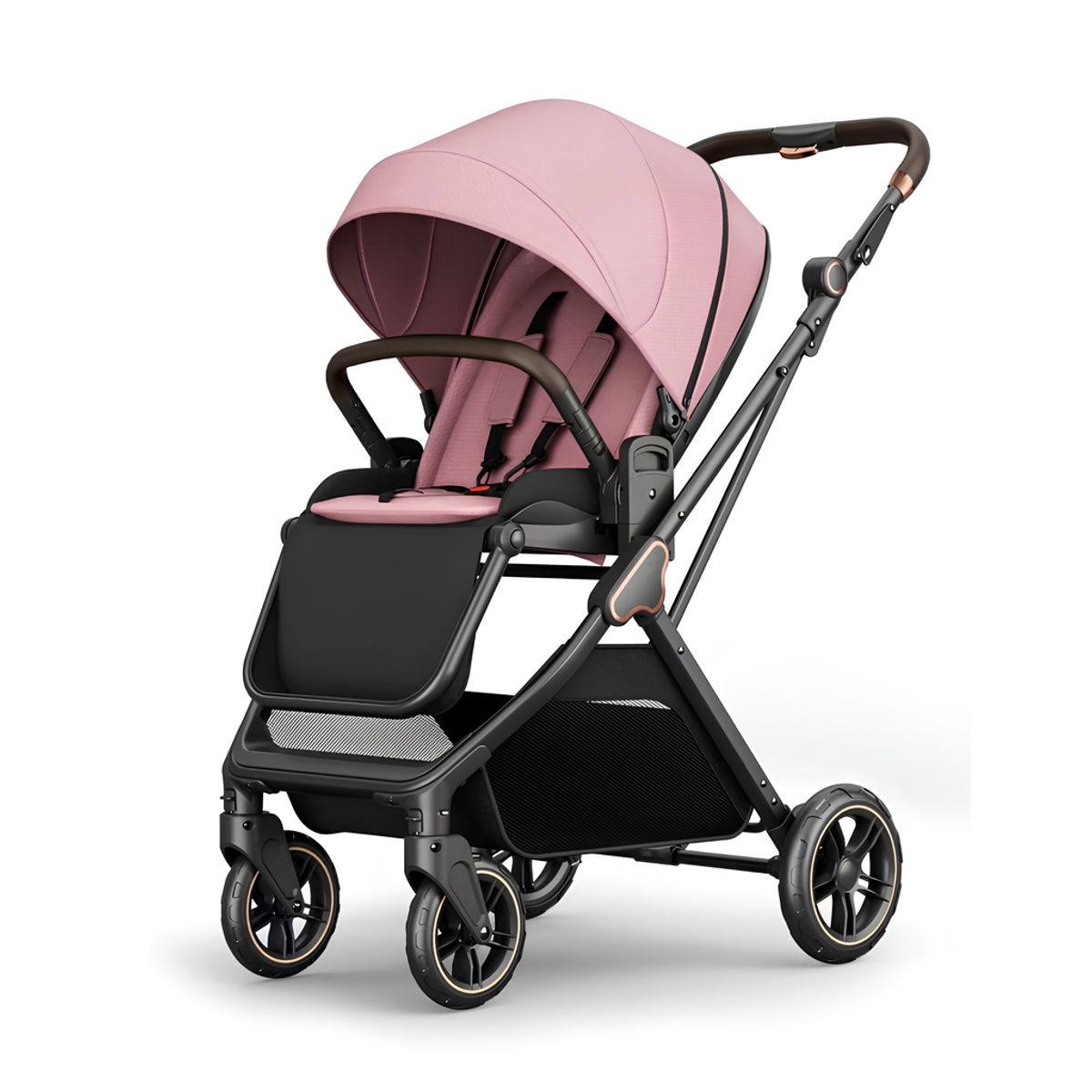 LUBABYCAS - Coche De Paseo Modo Apego Y Panorámico Lubabycas Rosado