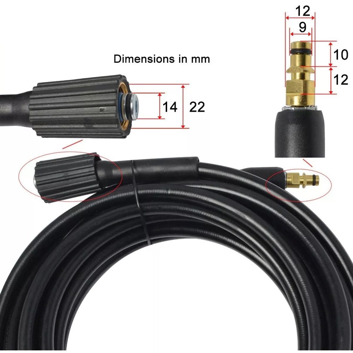 GENERICO - Manguera Para Hidrolavadora Karcher K2 A K7 15mts