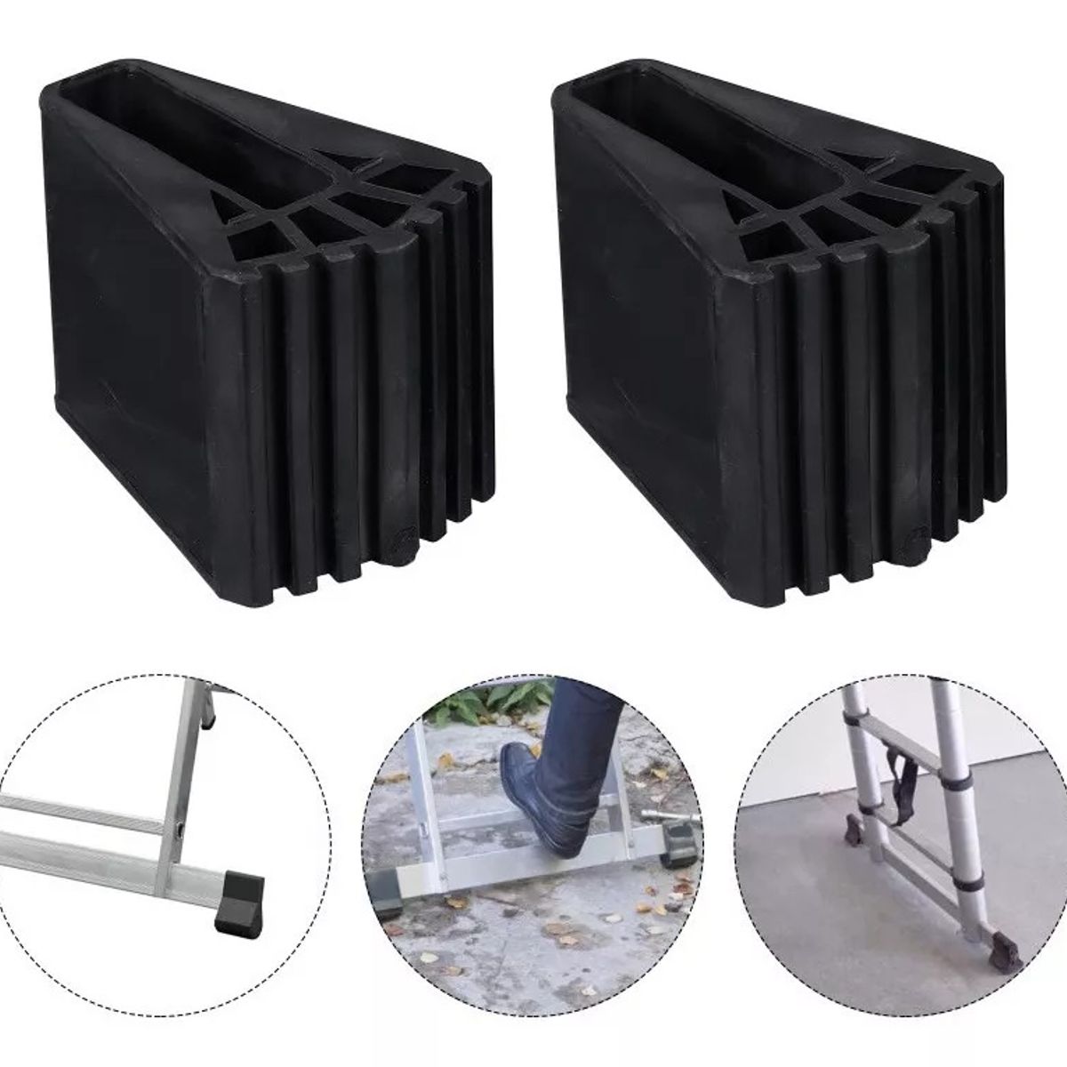 GENERICO - Regatón Escalera Multipropósitos 2 Gomas Para Pata Repuesto