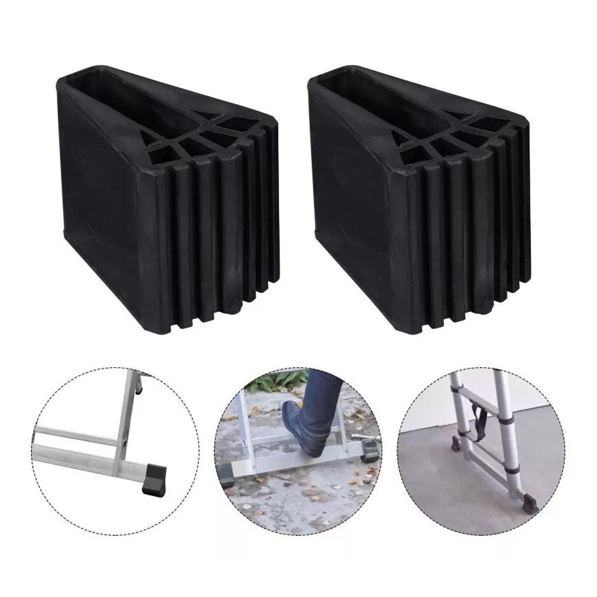 GENERICO - Regatón Escalera Multipropósitos 2 Gomas Para Pata Repuesto