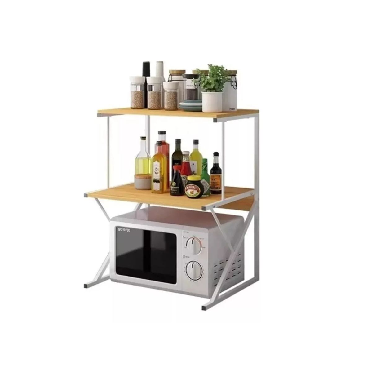 GENERICO - Estante Cocina Para Horno Microondas Rack Organizador Hogar Blanco