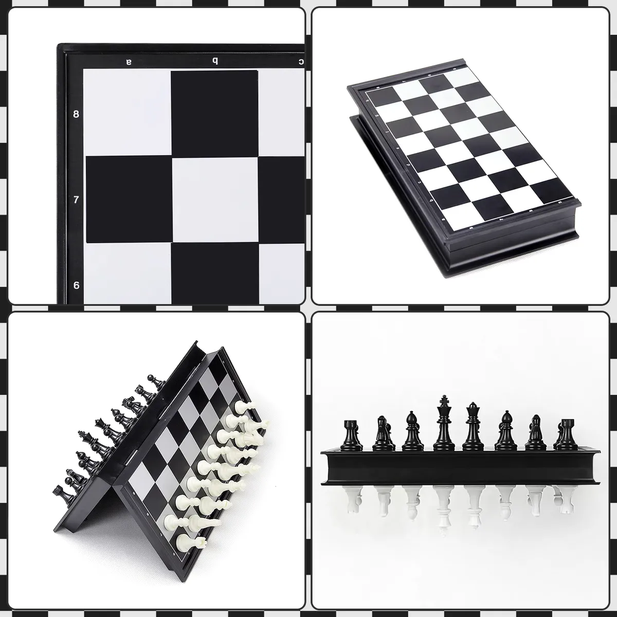 ANIKIDS - Juego de Ajedrez Magnético Tablero Plegable Chess 32x32cm
