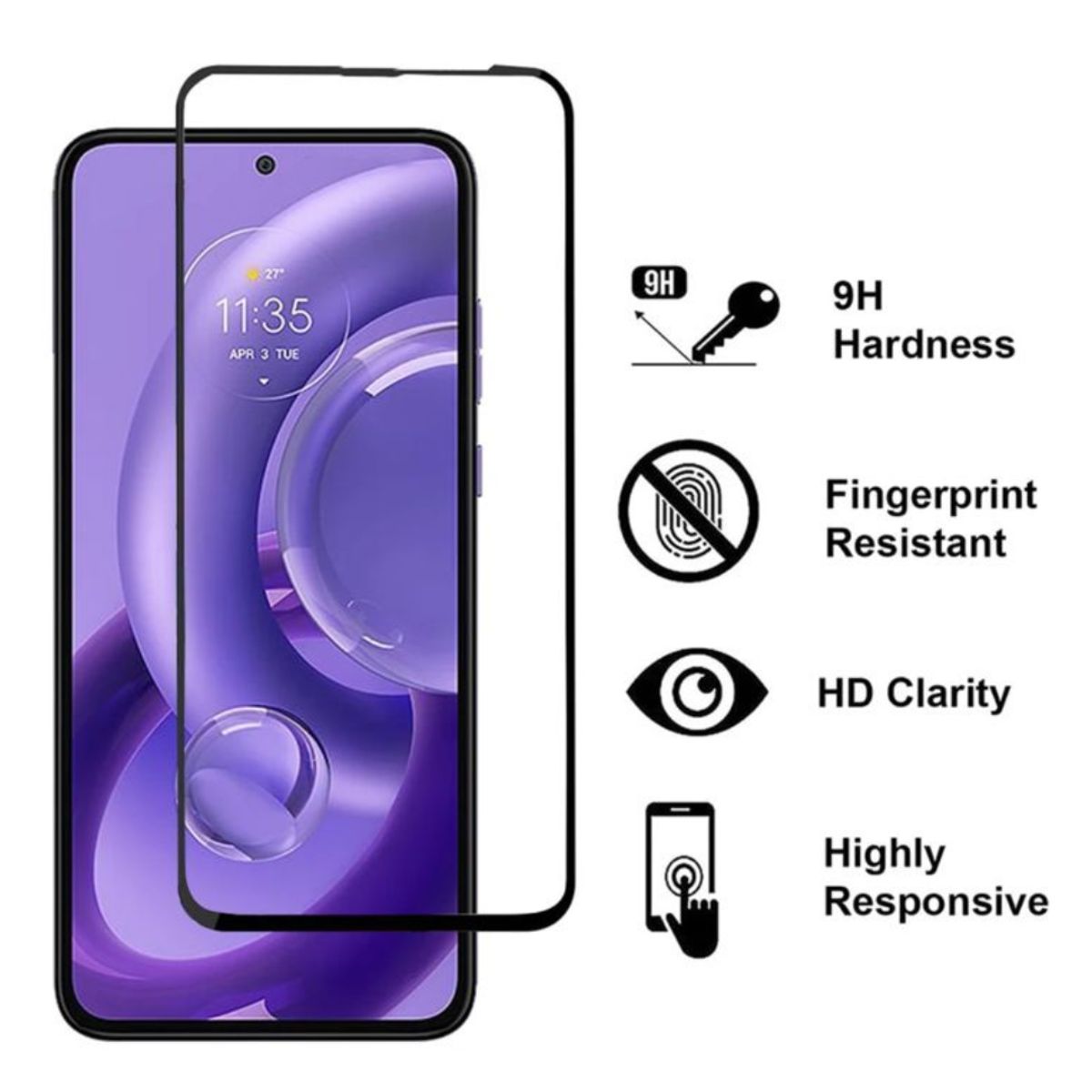 GENERICO - Lamina Mica Vidrio Templado Completa Para Motorola Edge 30 Neo