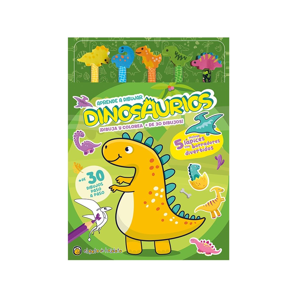 TOP10BOOKS - LIBRO Lapices Y Borradores De Colores: Dinosaurios
