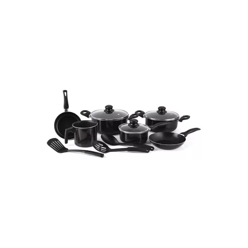 BEGOÑA - Bateria Cocina 12 Piezas Begônia Teflon Antiadherente plata BEGOÑA