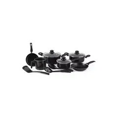 BEGOÑA - Bateria Cocina 12 Piezas Begônia Teflon Antiadherente plata