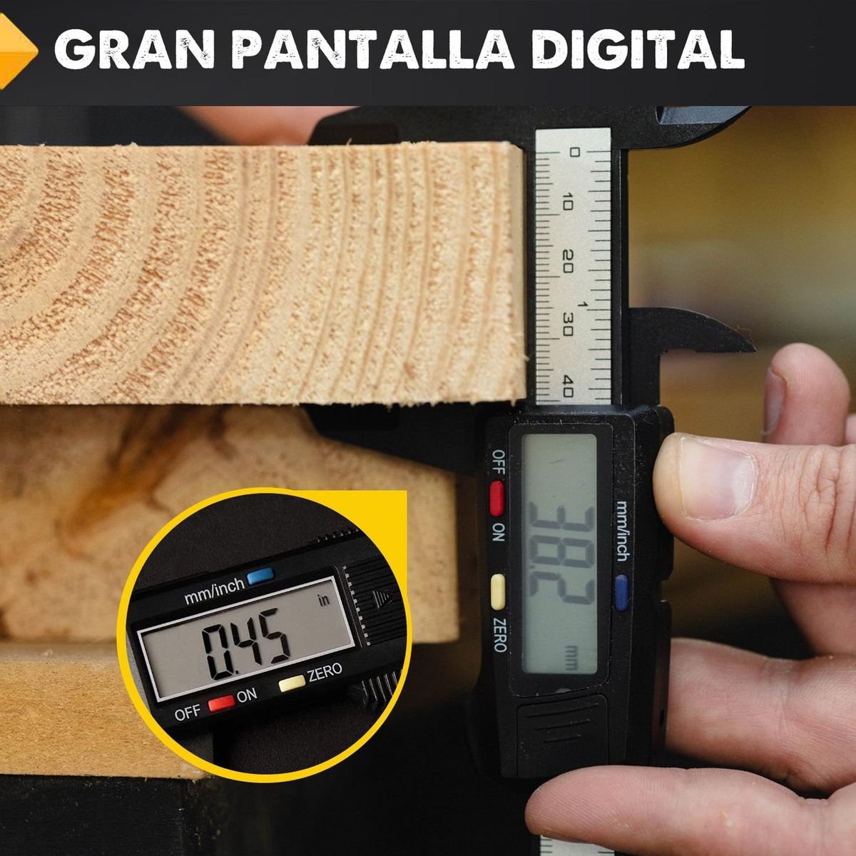 BROOKLYN - Pie de Metro Regla Digital Profesional Brooklyn 150mm + Caja