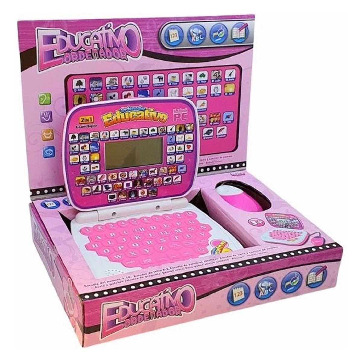 U BUY - Ordenador Didactico Computadora Para Niñas Notbook  rosa