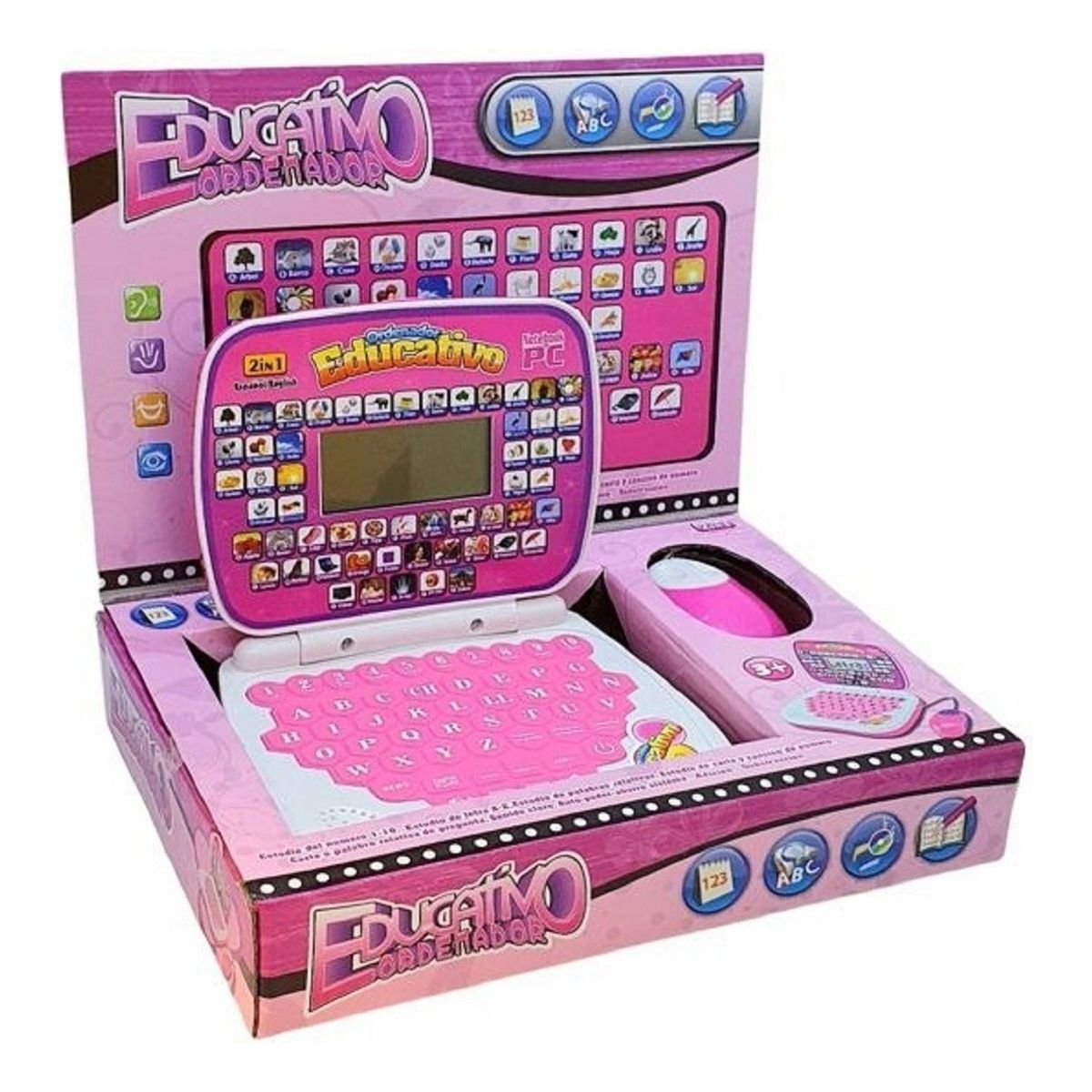 U BUY - Ordenador Didactico Computadora Para Niñas Notbook  rosa