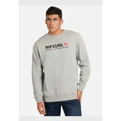 RIP CURL - Poleron After Shock Rashie Front Gris Mezcla Hombre Ripcurl