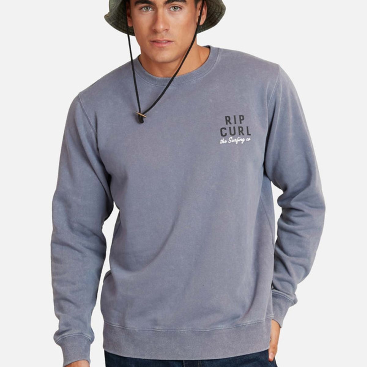 RIP CURL - Poleron Cuello Redondo Gris Hombre Ripcurl