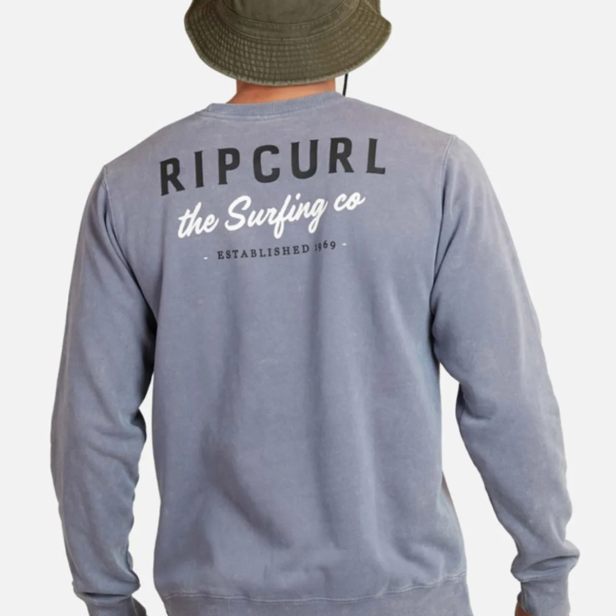 RIP CURL - Poleron Cuello Redondo Gris Hombre Ripcurl