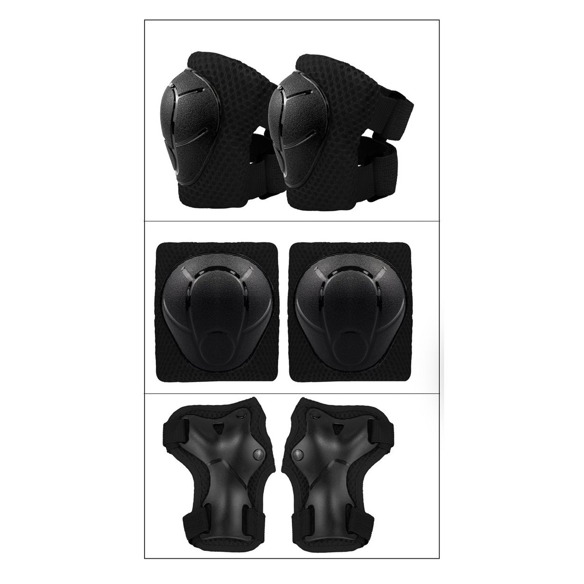 KANGGU - PACK RODILLERAS CODERAS Y MUÑEQUERAS - NEGRO