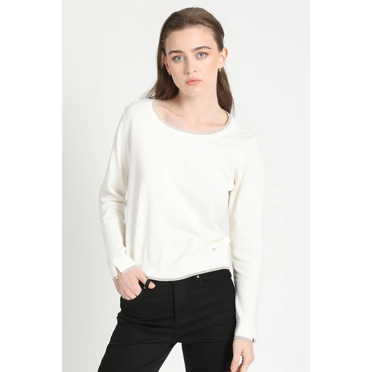 LIOLA - Sweater Tejido Lurex Crudo Liola