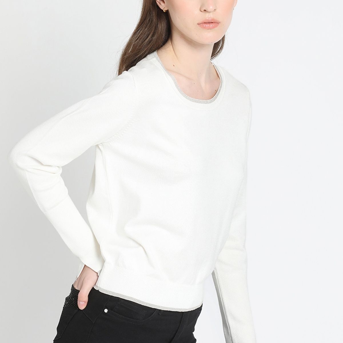 LIOLA - Sweater Tejido Lurex Crudo Liola