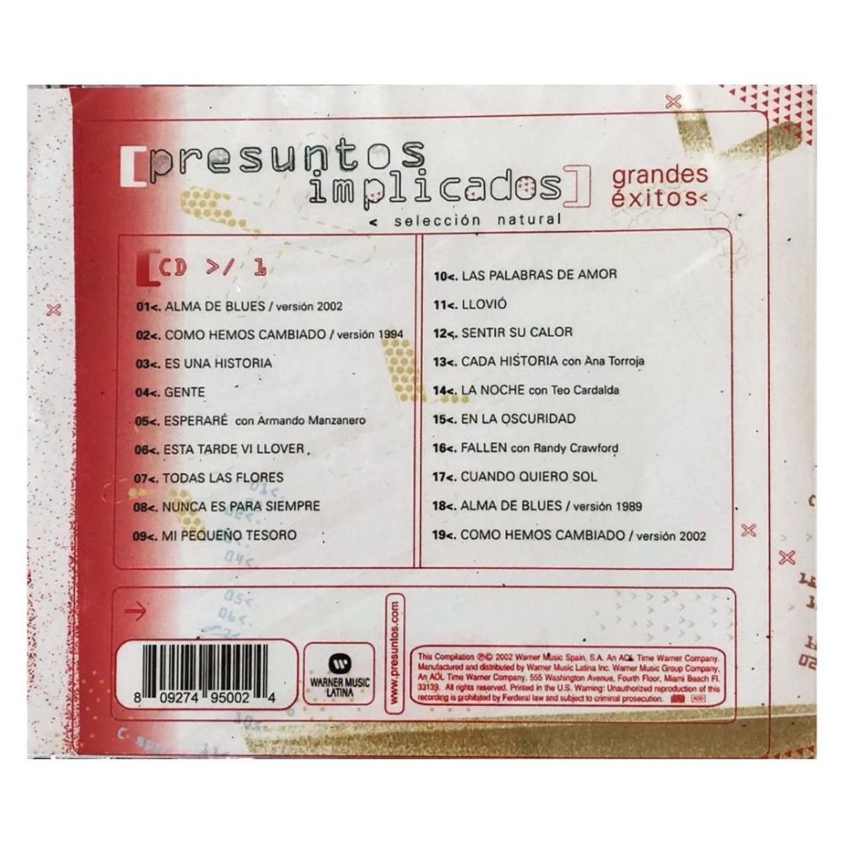 HITWAY MUSIC - PRESUNTOS IMPLICADOS - SELECCIÓN NATURAL GRANDES EXITOS - CD HITWAY MUSIC