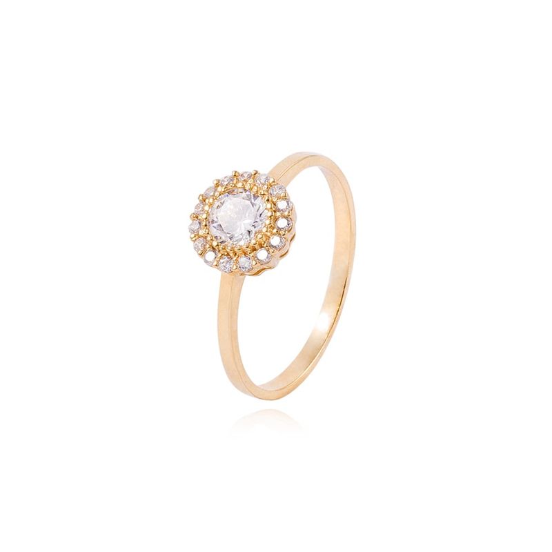 JB JOYAS BARON - Anillo Compromiso de Oro 18Kt Circulo Circón