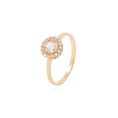 JB JOYAS BARON - Anillo Compromiso de Oro 18Kt Circulo Circón