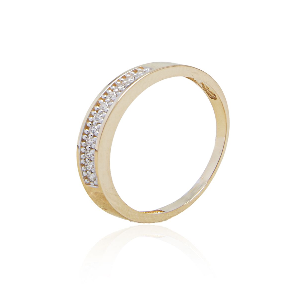 JB JOYAS BARON - Anillo Compromiso de Oro 18Kt Cintillo Alto Circones