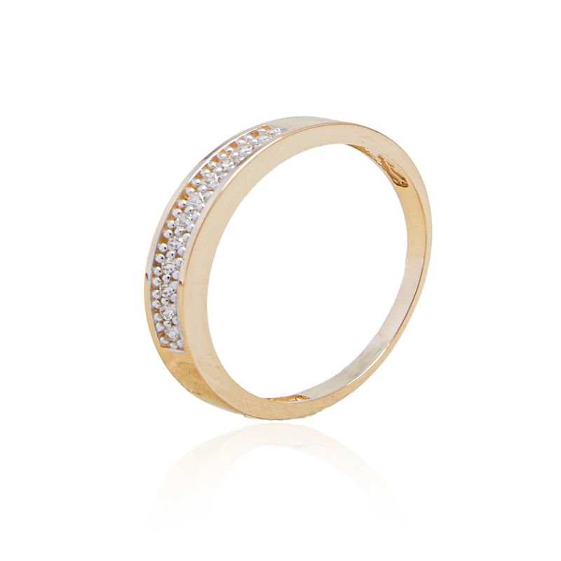 JB JOYAS BARON - Anillo Compromiso de Oro 18Kt Cintillo Alto Circones