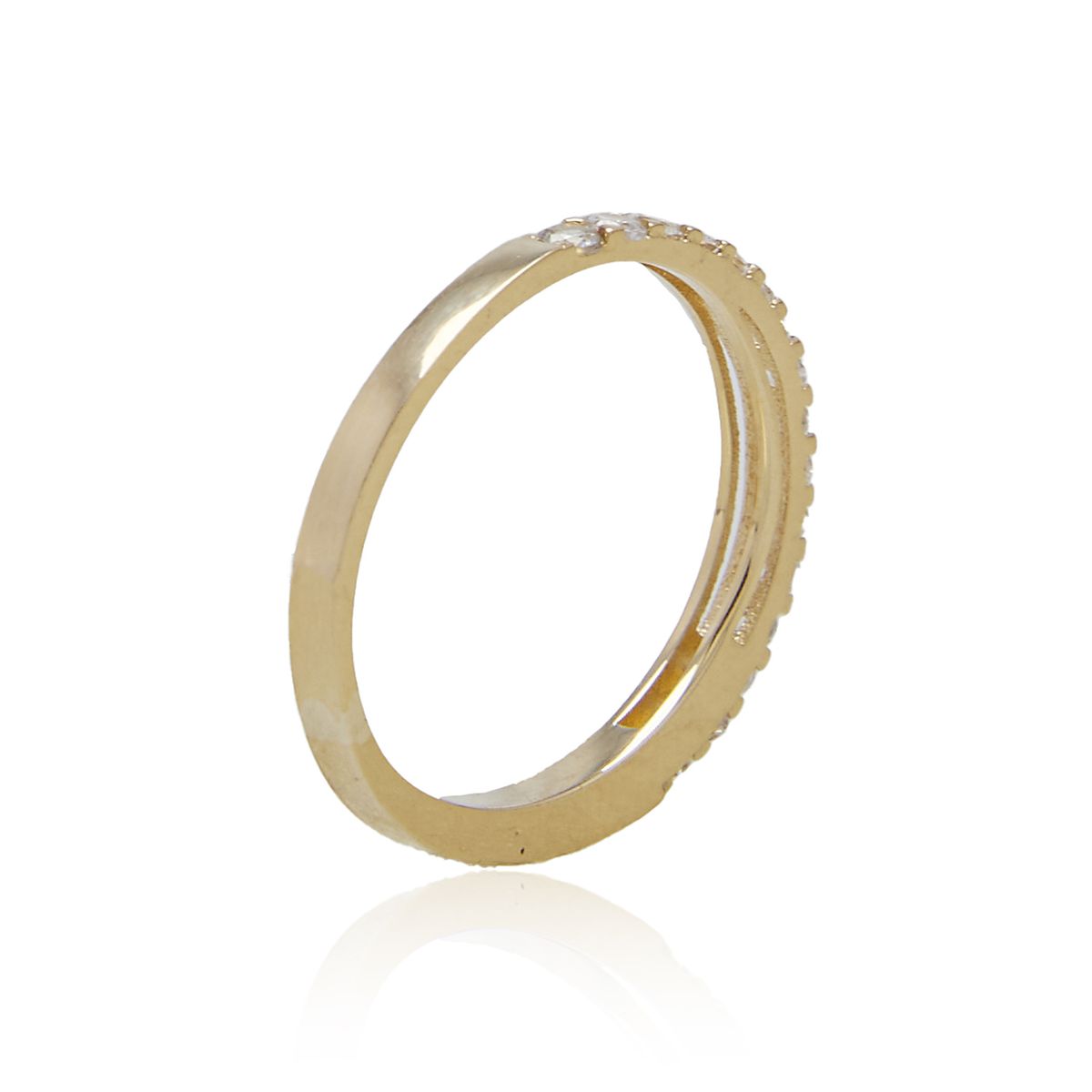 JB JOYAS BARON - Anillo Compromiso de Oro 18Kt Circonita 1/2 Cintillo