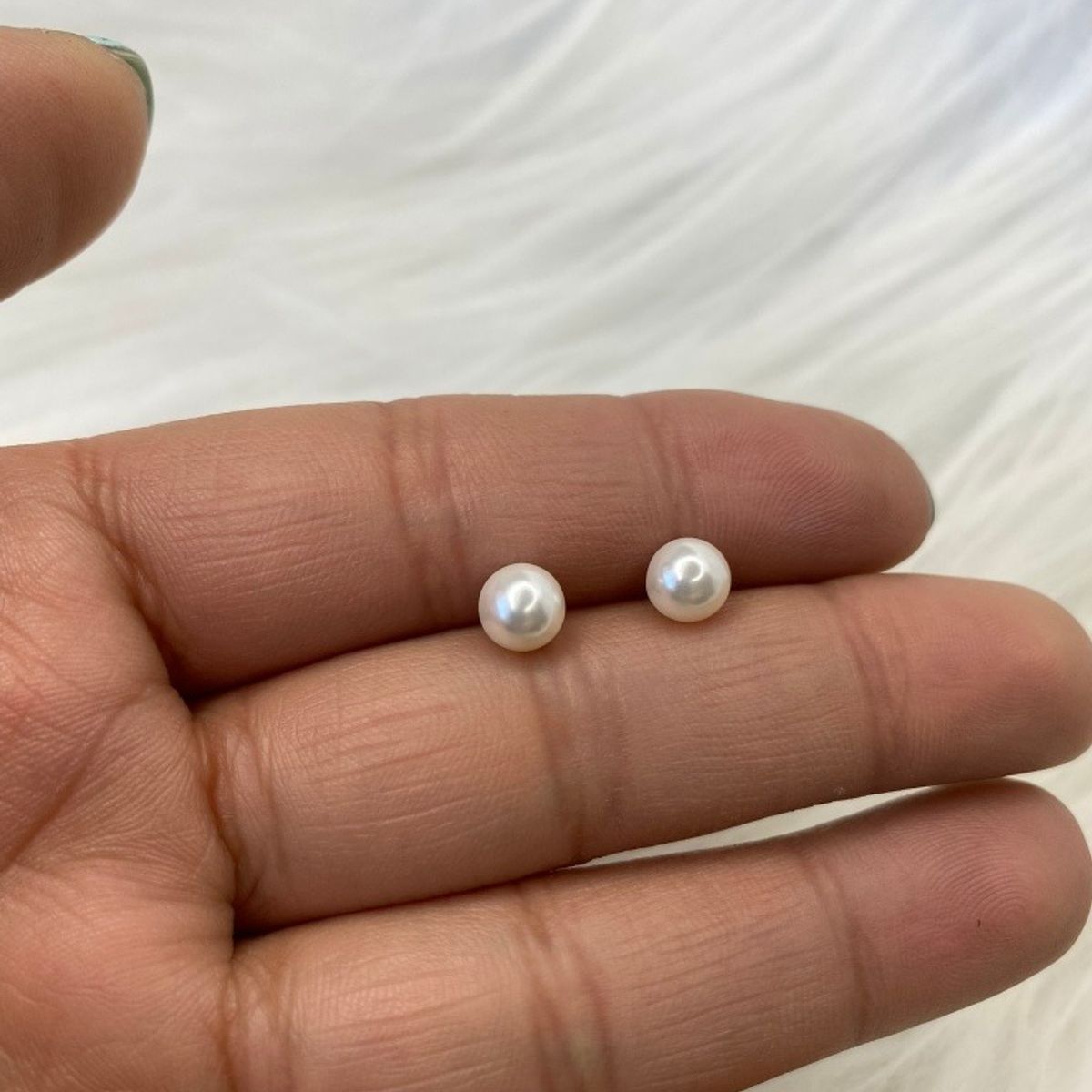 GENERICO - Aros Dama Perla Blanca 6 Mm Plata Italiana Ley 925