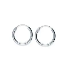 GENERICO - Aros Argolla Piercing Pequeños Liso 10 Mm Plata Italiana 925