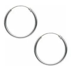 GENERICO - Aros Argolla Lisa 25 Mm Plata Italiana 925 Mas Estuche