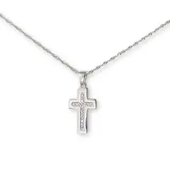 GENERICO - Collar Cadena Fina Más Colgante Cruz Con Circones Plata 925