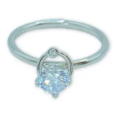 GENERICO - Anillo Solitario Alto Compromiso Circon Plata 925 + Caja