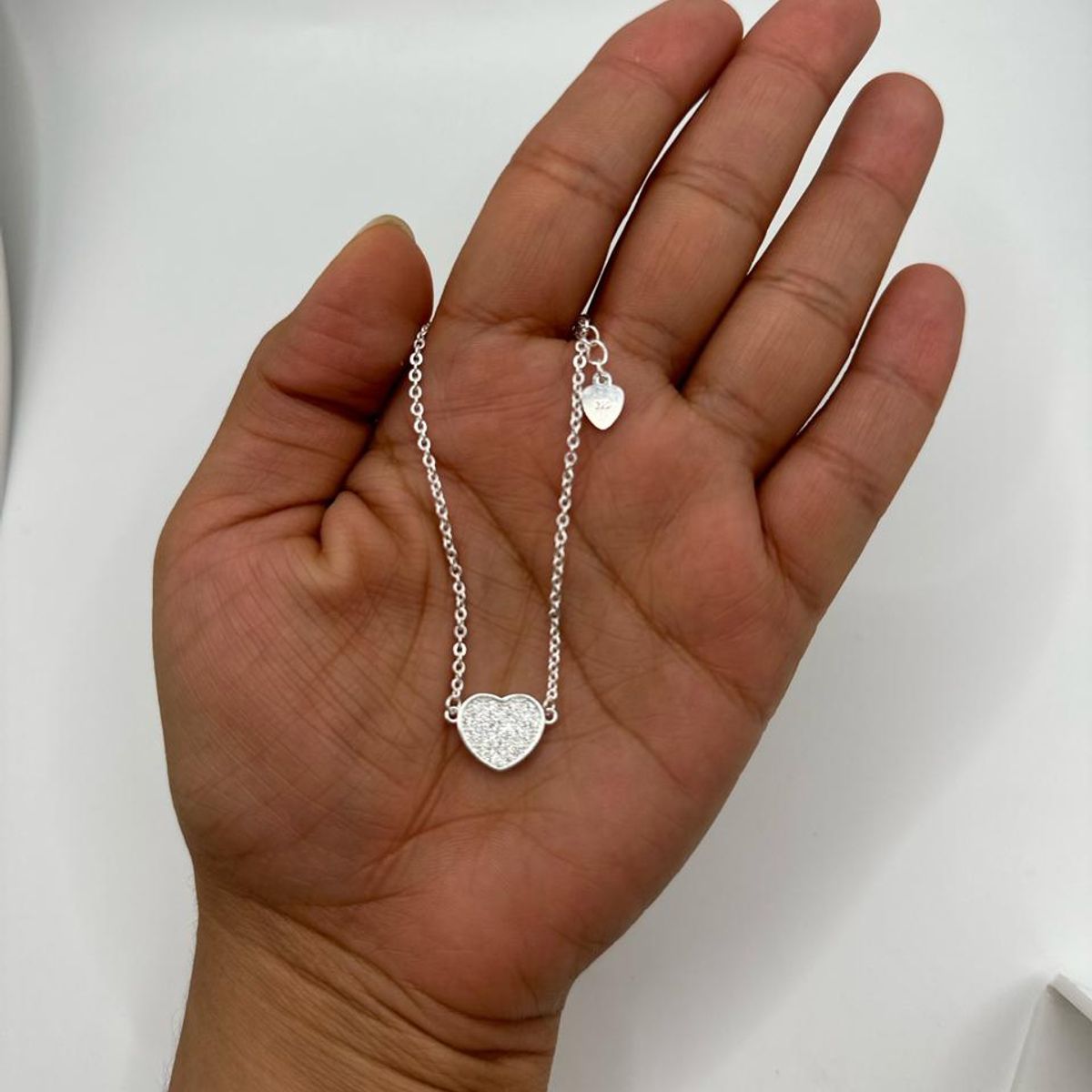 GENERICO - Pulsera Dama Corazon Circones Plata Italiana 925 Ajustable