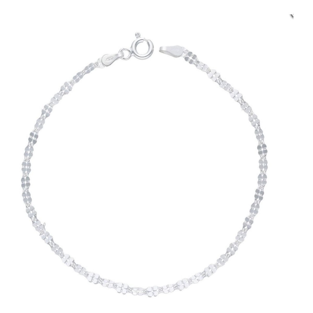 GENERICO - Pulsera Tradicional Martillada Plata Ley 925 + Caja
