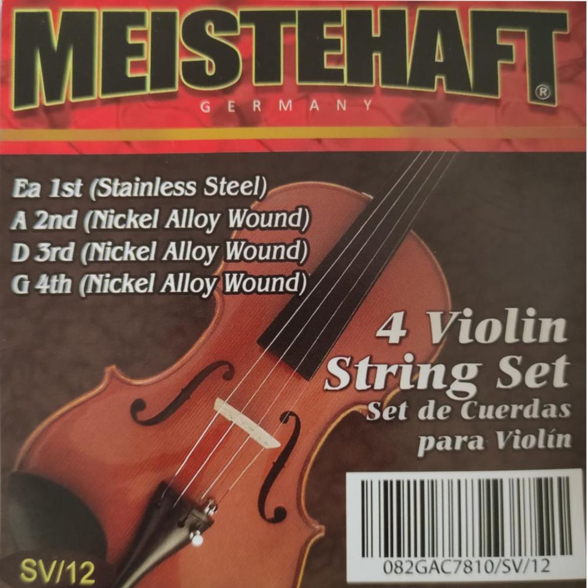 MEISTEHAFT - Set de cuerdas para violin 1/2 Meistehaft SV/12 - Gris