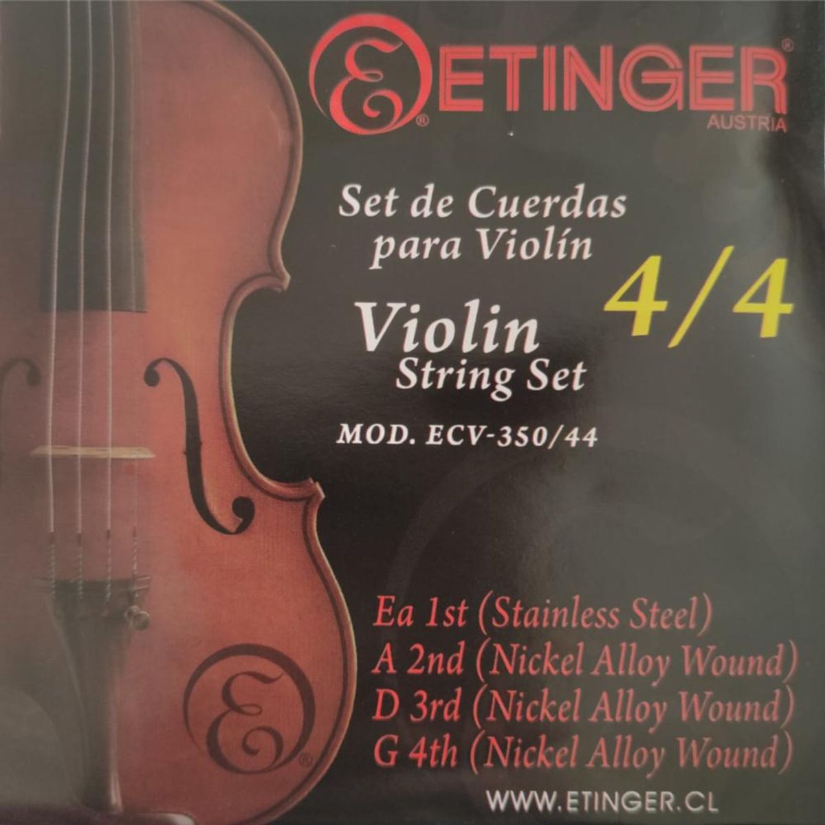 ETINGER - Set de cuerdas para violin 4/4 Etinger ECV-350 - Gris