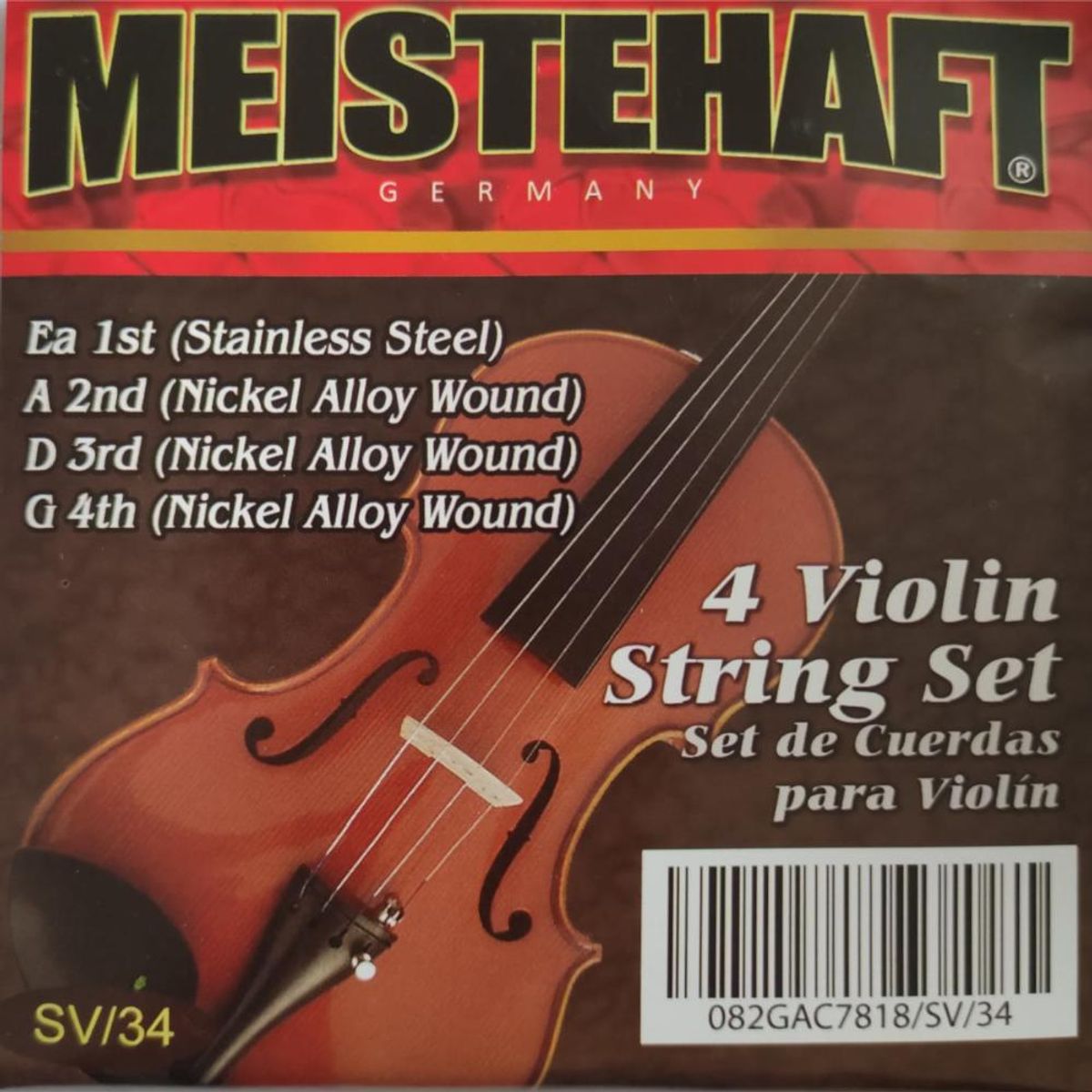 MEISTEHAFT - Set de cuerdas para violin 3/4 Meistehaft SV/34 - Gris