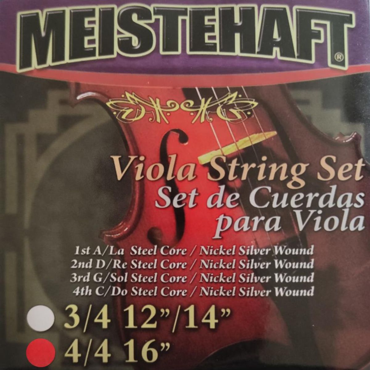 MEISTEHAFT - Set de cuerdas para viola 4/4 Meistehaft 082GAC7870 - Gris