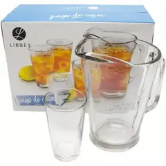 LIBBEY - JUEGO DE AGUA 7 PIEZAS DE VIDRIO