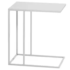 LIVING MARKET - Mesa Lateral Metálica Blanca Soest 45x30x50 Hecho a Mano