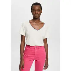 ESPRIT - Polera Escote En V Estampado Mujer
