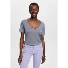 ESPRIT - Polera Escote En V Estampado Mujer