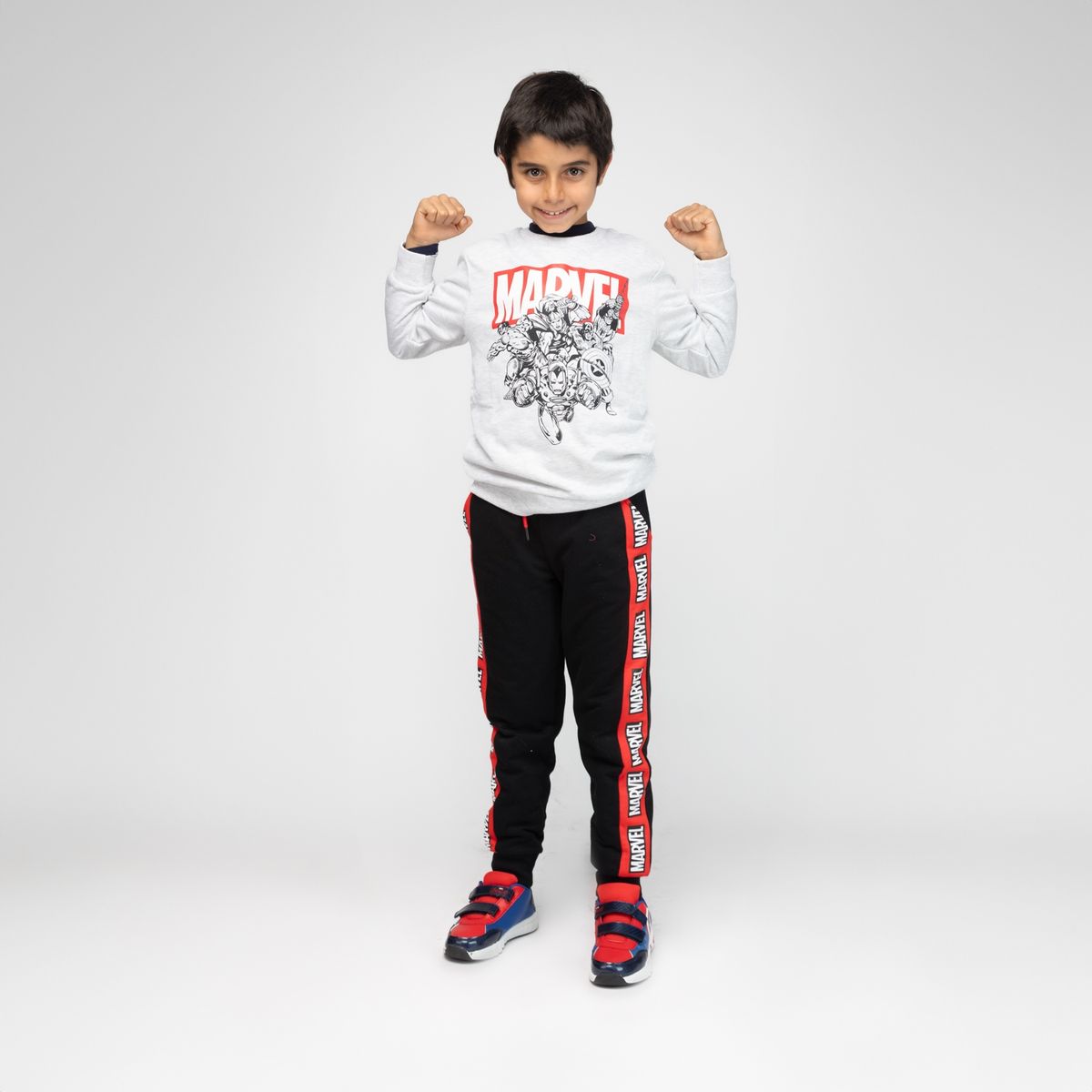 MARVEL - Poleron Niño Marvel Foto Gris Marvel