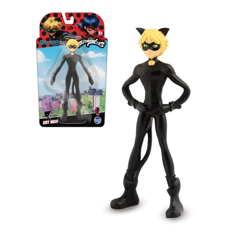 MIRACULOUS - Figura 13 Cms De Goma Flexible Miraculous - Cat Noir