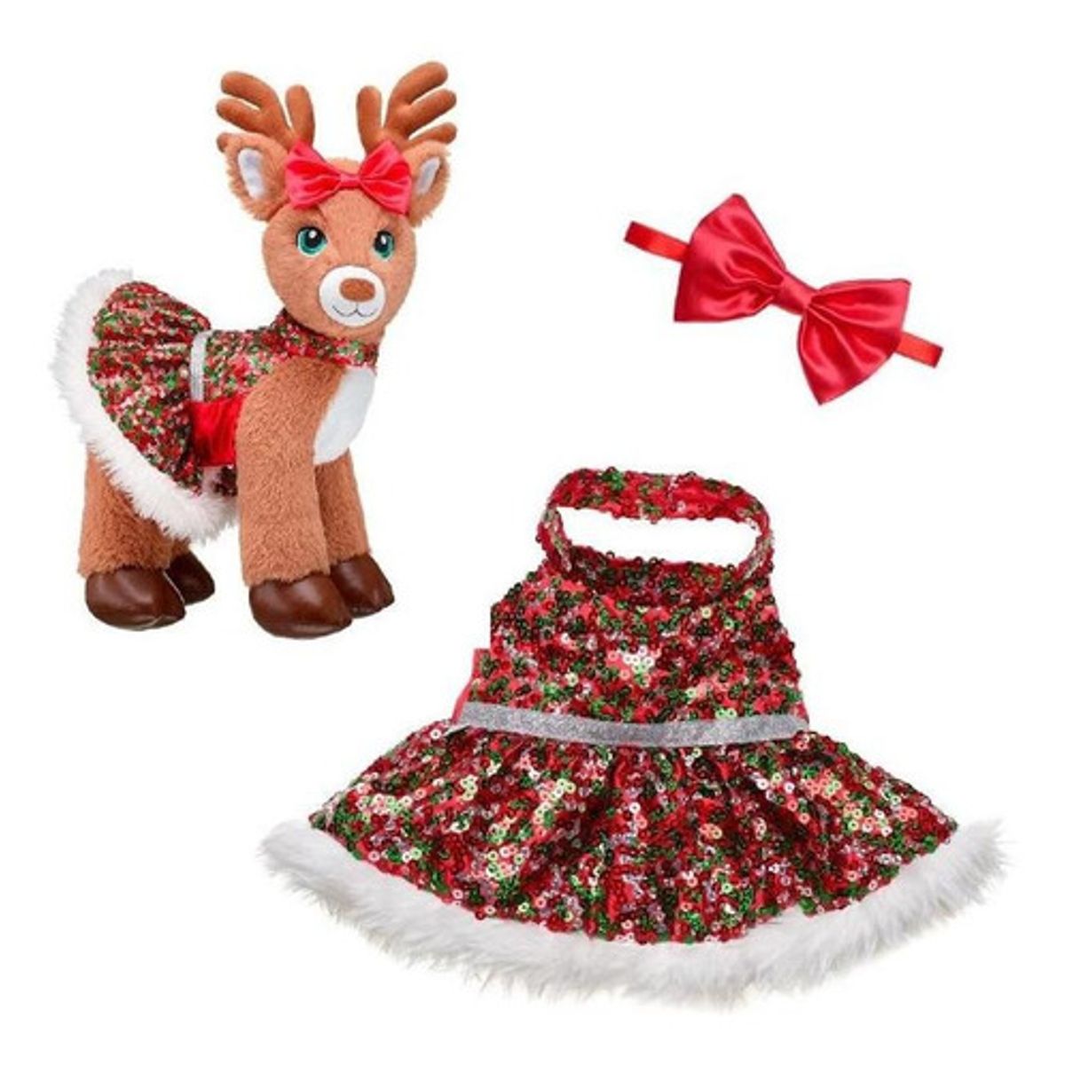 BUILD A BEAR - Vestido Lentejuelas Navidad Merry Mission Build A Bear